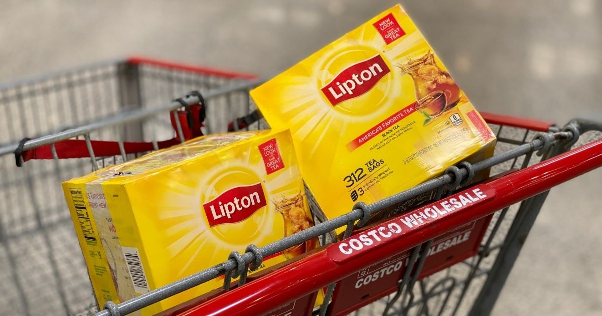 Lipton 312 Black Tea Bags in Costco shopping cart