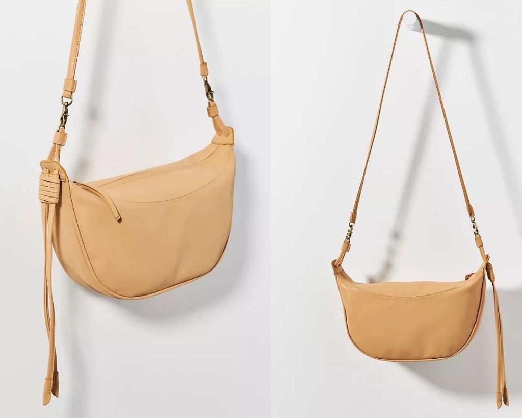 2 views of Lucie Crossbody Bag in Taupe