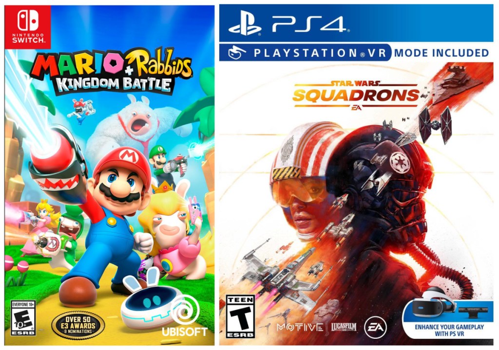 Mario + Rabbids Kingdom Battle Nintendo Switch Game and Star Wars: Squadrons - VR Mode Included - PlayStation 4
