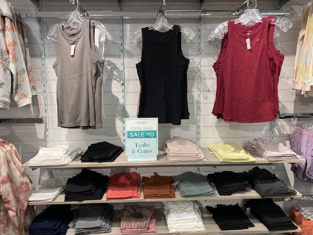 maurices tank tops in various colors 