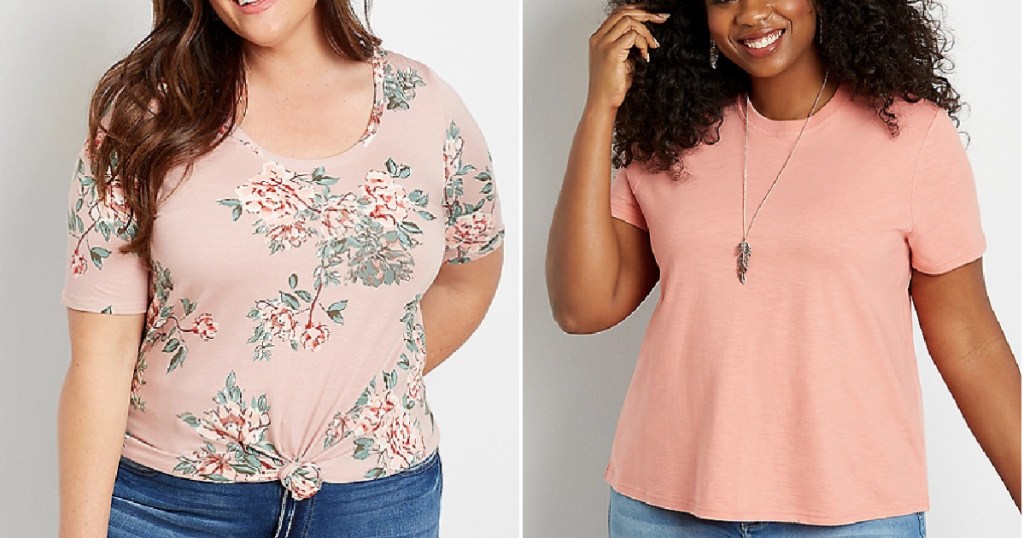 two ladies wearing Maurices Tees 