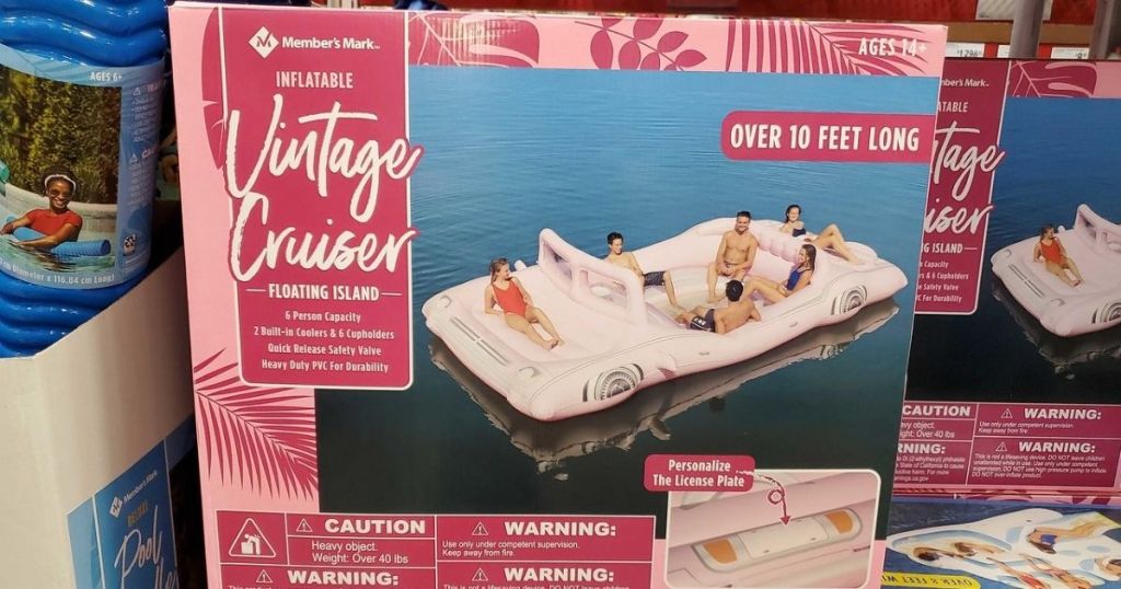 Member's Mark Inflatable Vintage Cruiser Floating Island box in store
