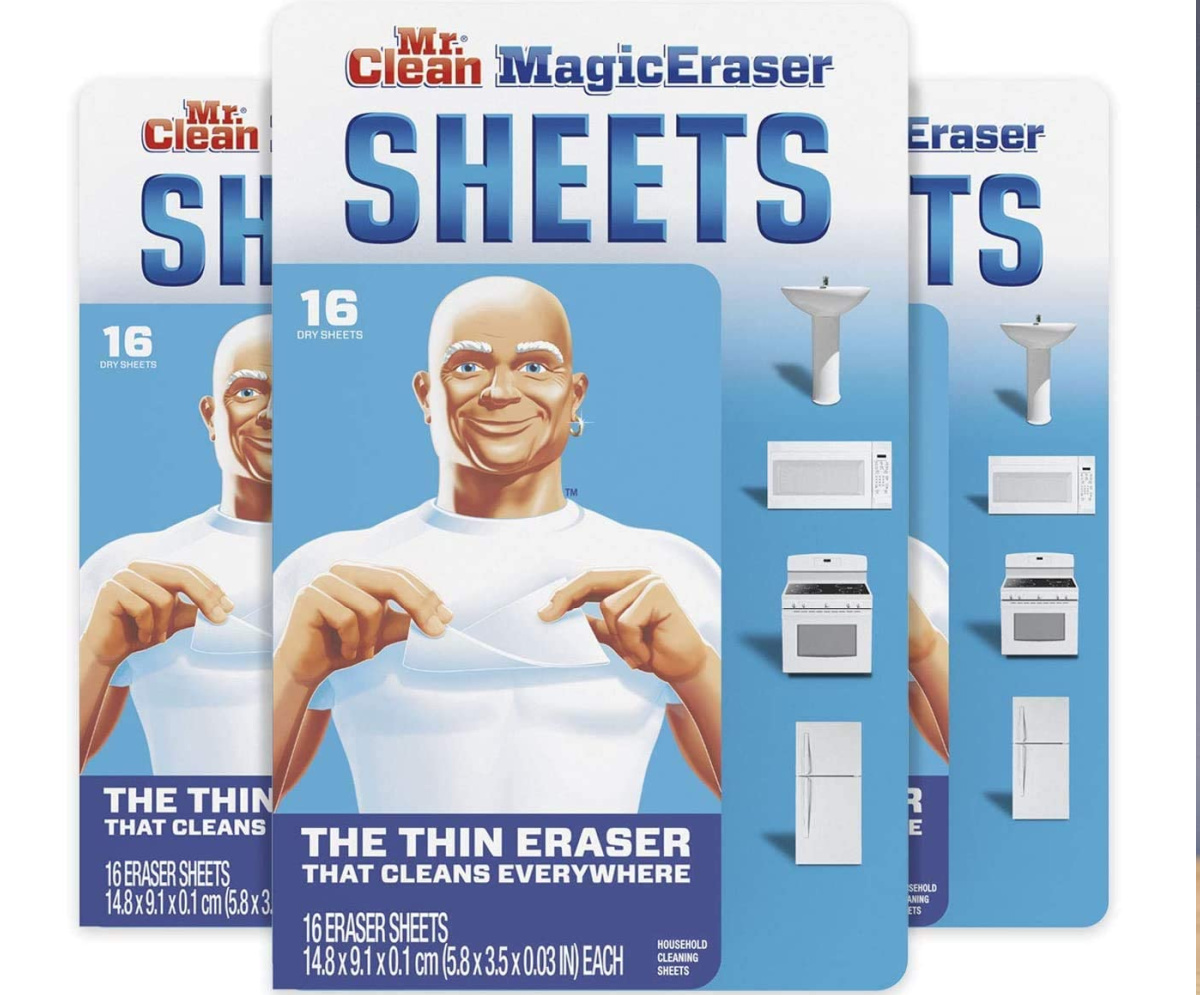 Three packages of mr clean wipes