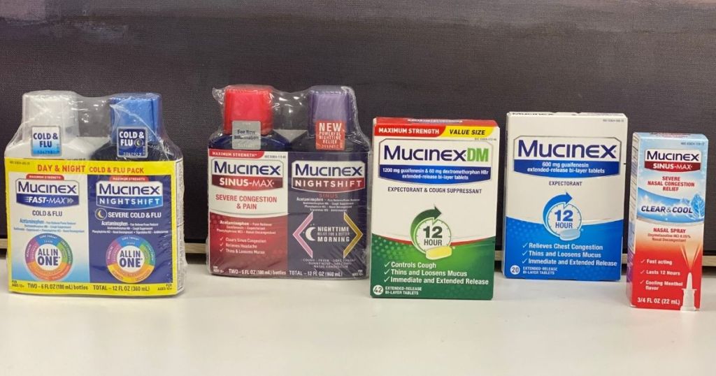 row of Mucinex products