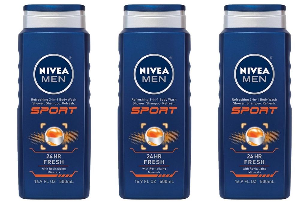 3 bottles Nivea Men Sport Body Wash