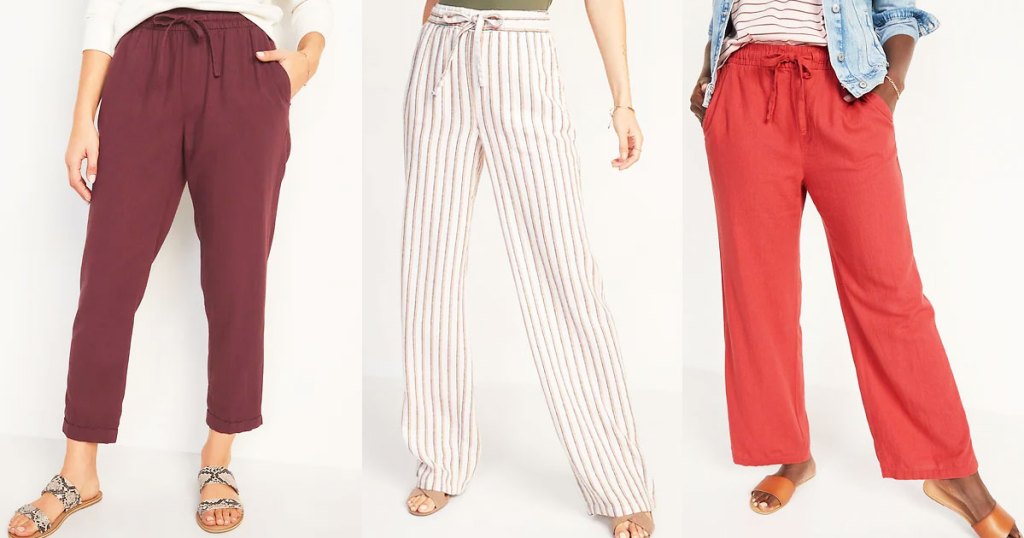 women's linen pants at Old Navy