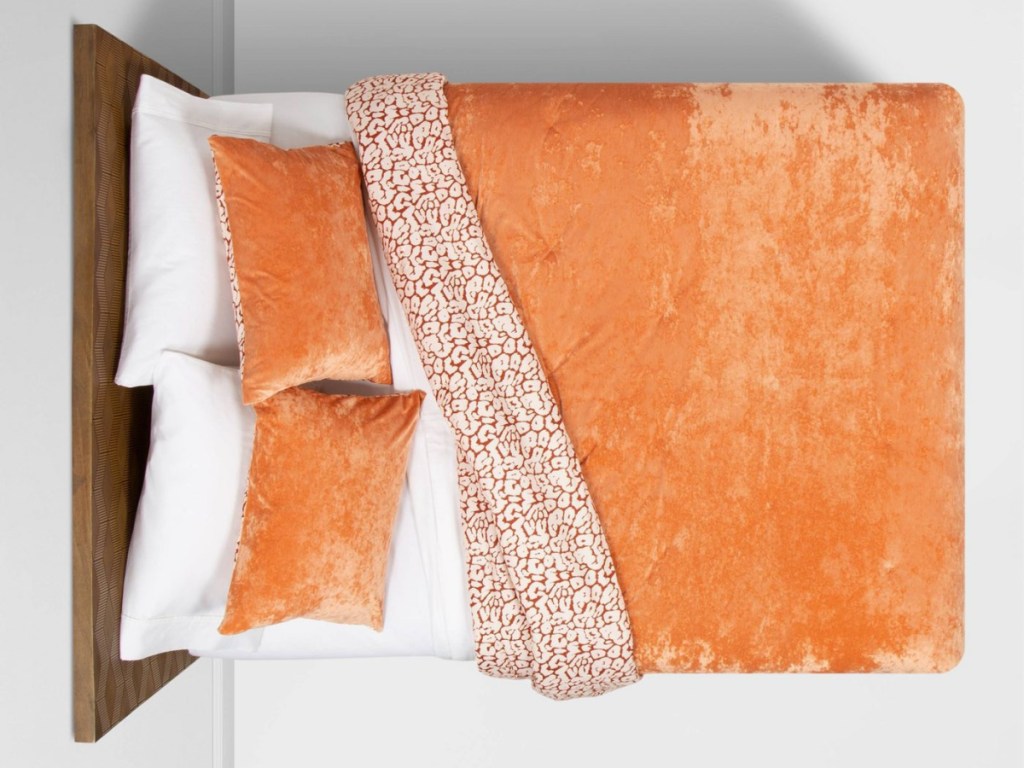 Opalhouse Rust Reversible Velvet Leopard Print Comforter & Sham Set