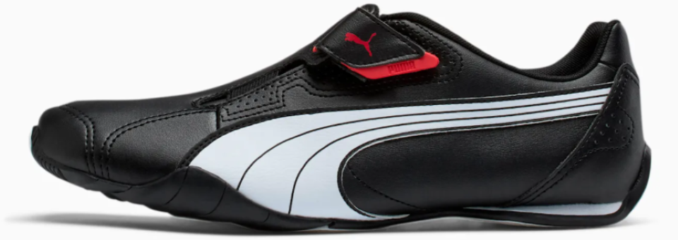 black, white and red PUMA sneaker
