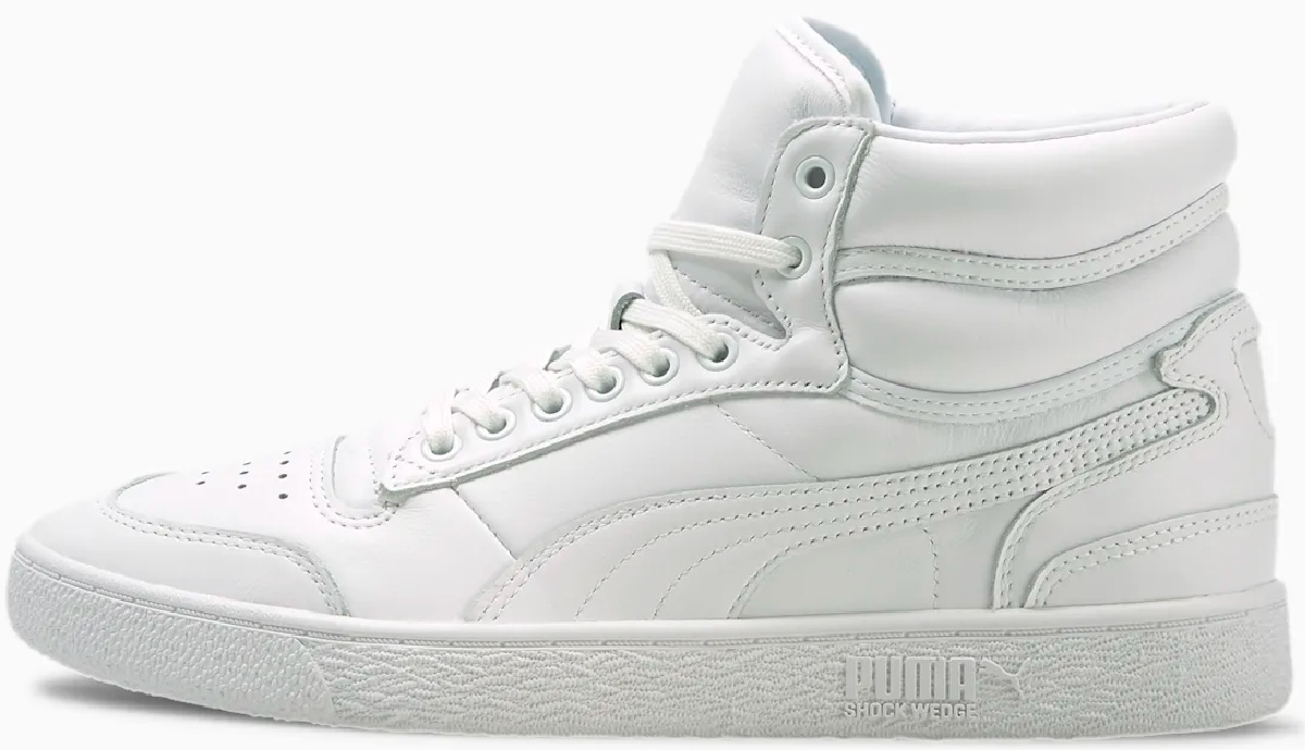 white puma high-top sneakers