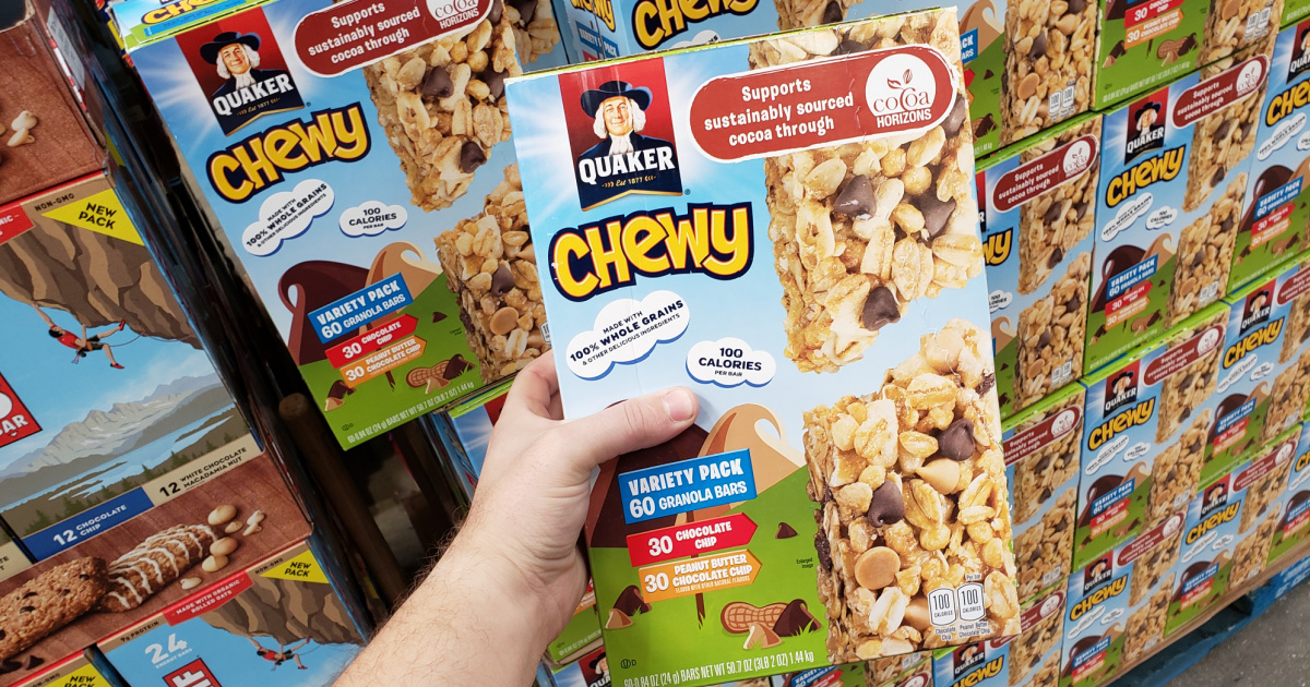 large variety pack of Quaker chewy bars