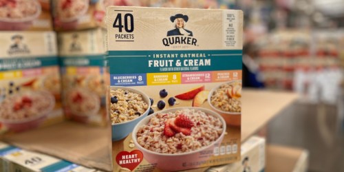 Quaker Instant Oatmeal Fruit & Cream 40-Count Variety Pack Just $5.59 at Costco