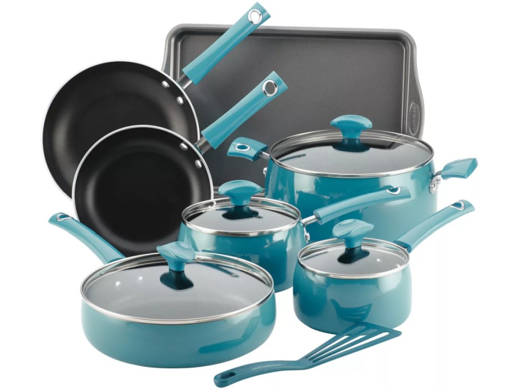 turquoise cookware set