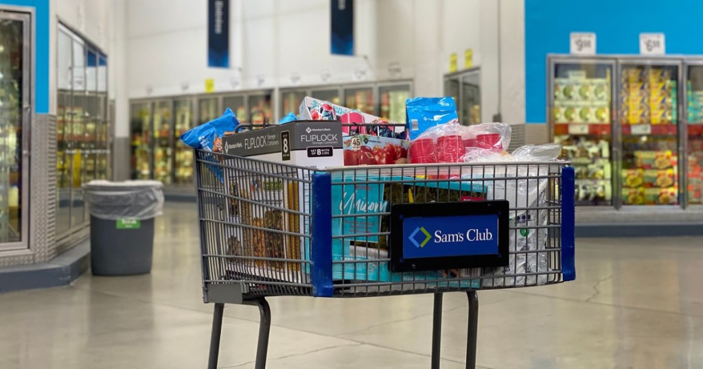 Sam's Club cart full of groceries