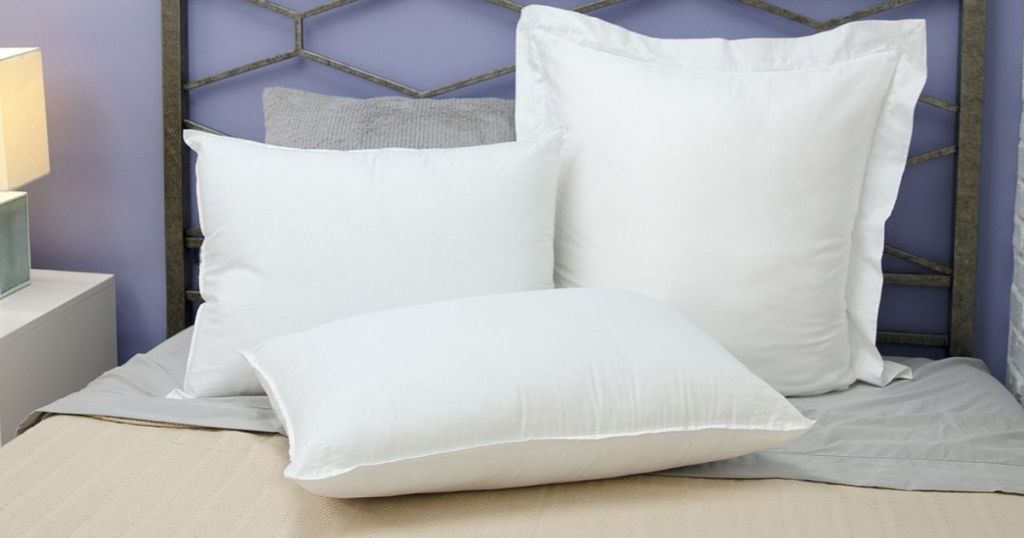 pillows on a bed