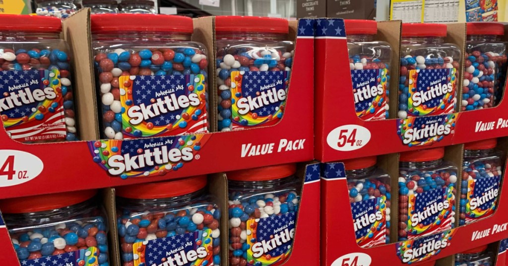 Skittles July 4th Candy on Sam's Club Pallets