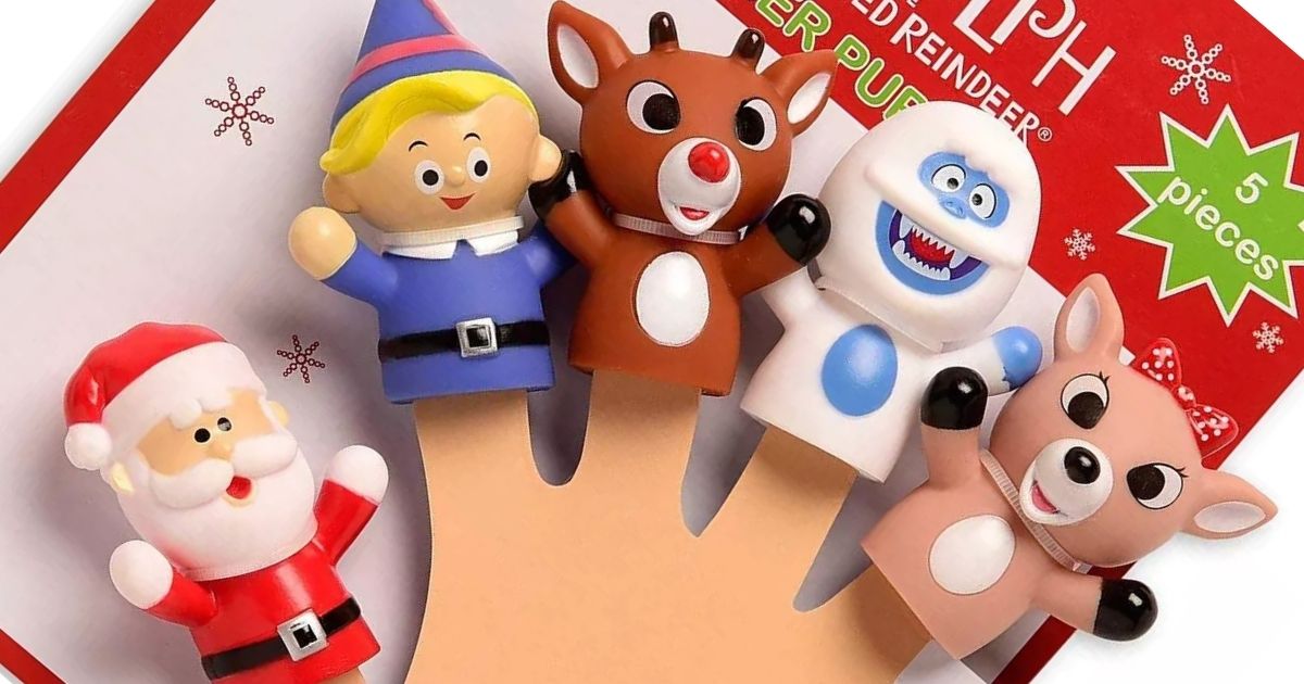 5 Pieces by Rudolph Rudolph The Red-Nosed Reindeer Finger Puppets 