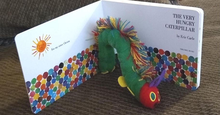 The Very Hungry Caterpillar book and plush toy