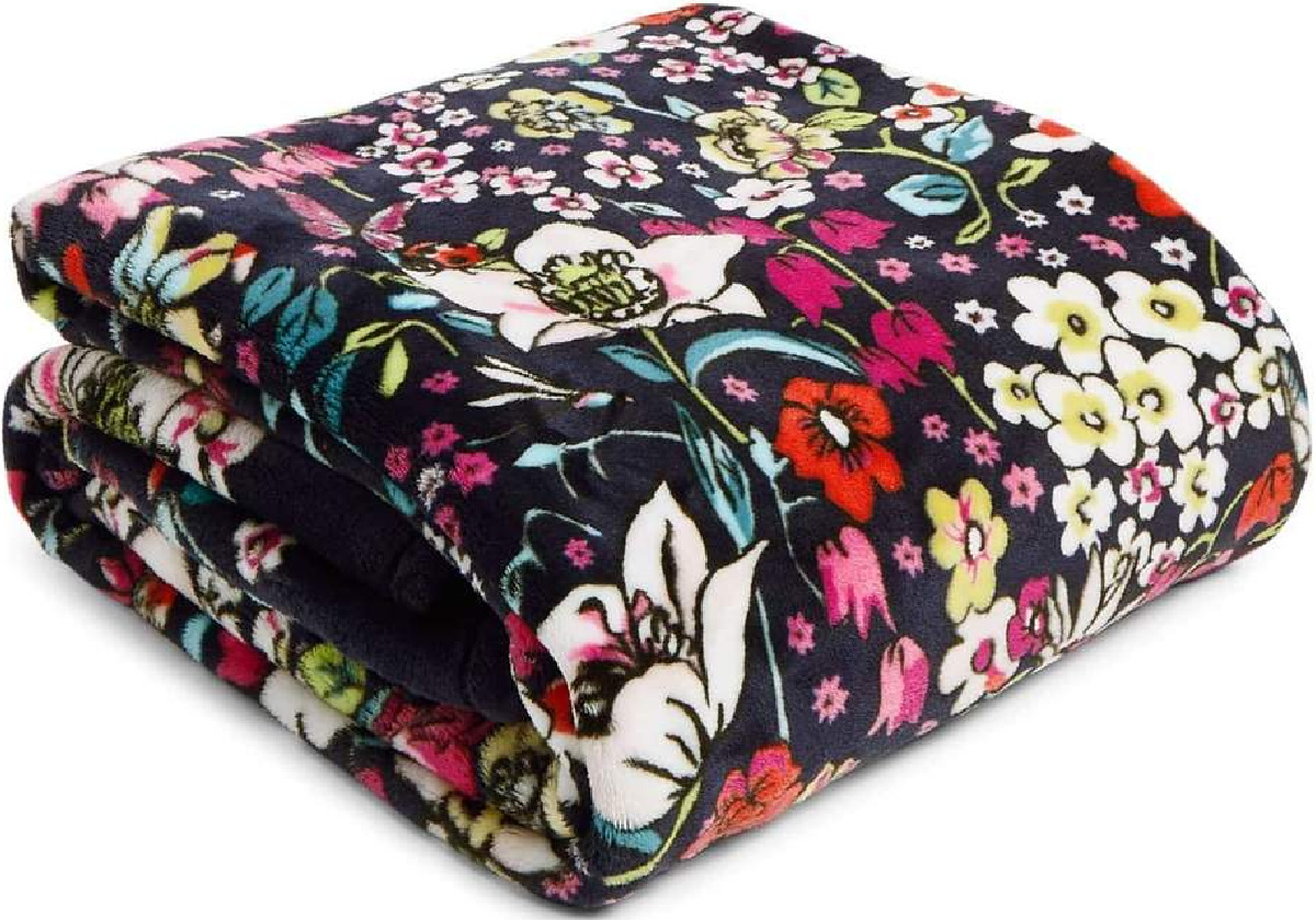 floral print throw blanket