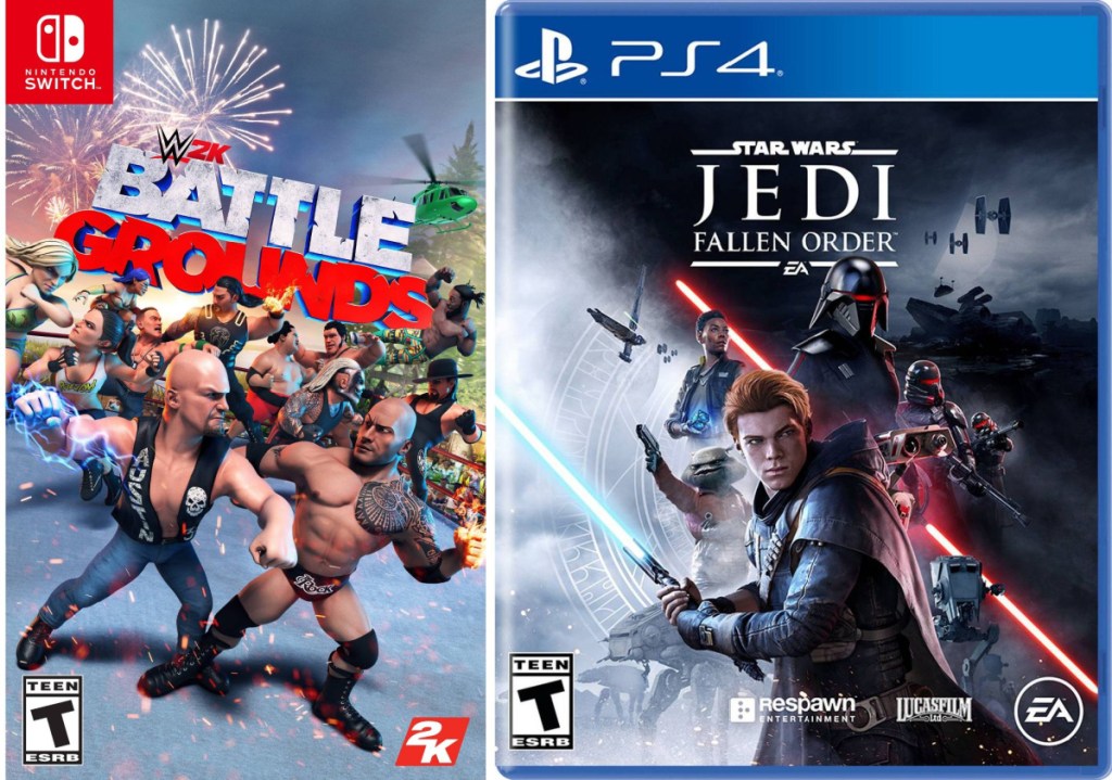 WWE 2K Battlegrounds Nintendo Switchj and Star Wars: Jedi Fallen Order PlayStation 4