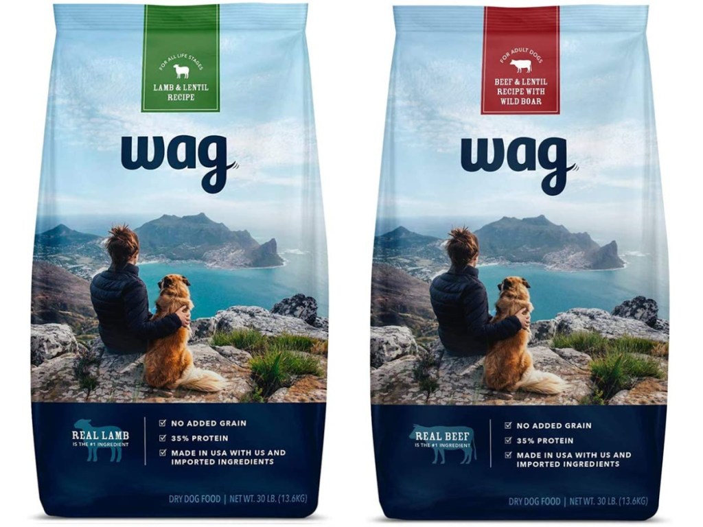 two large bags of dog food