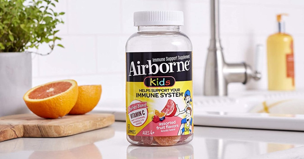 airborne kids gummies on counter