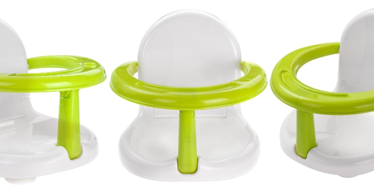 front and side views of infant bath seat