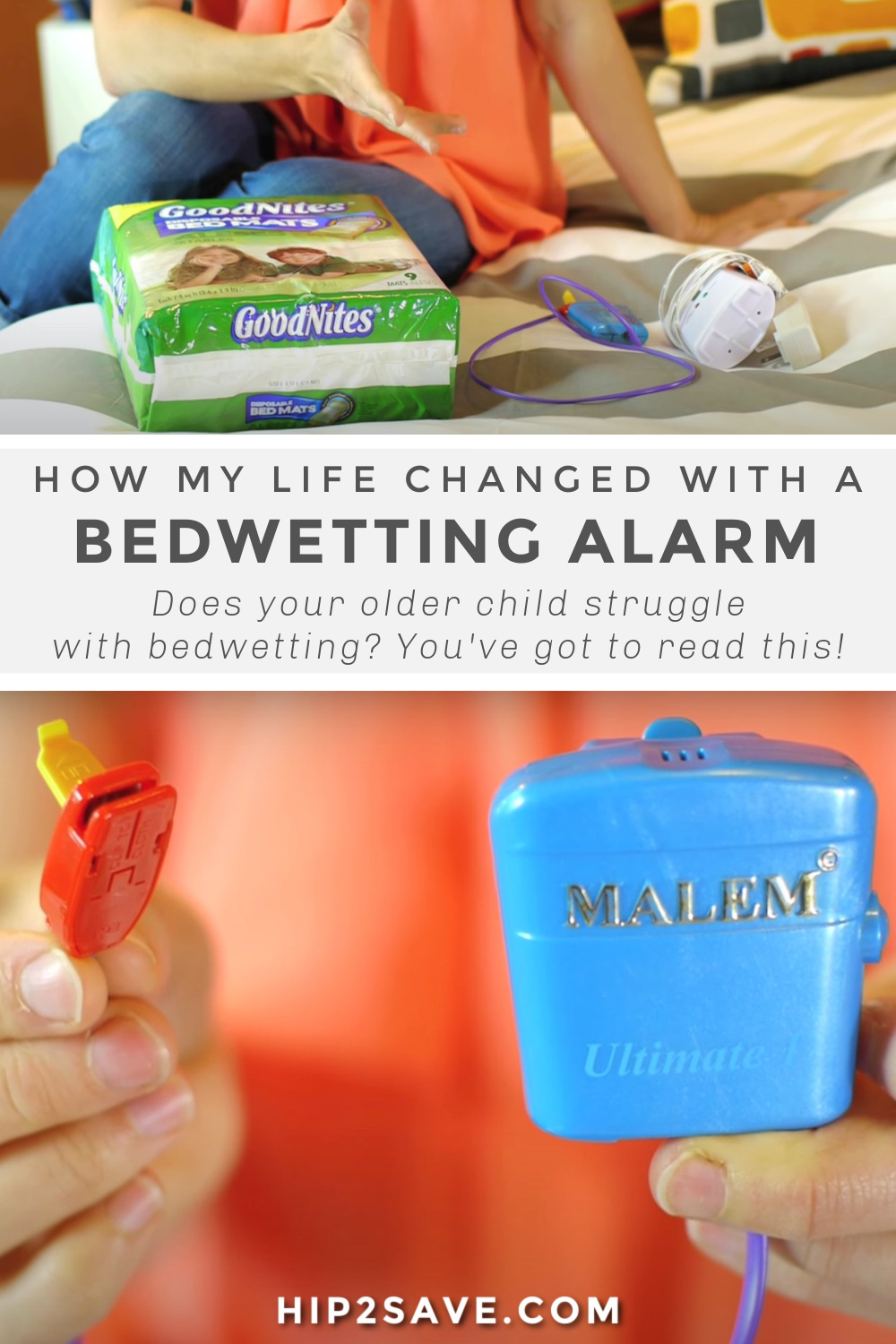 Bed Wetting Enuresis Alarm - Peach and Pumpkins