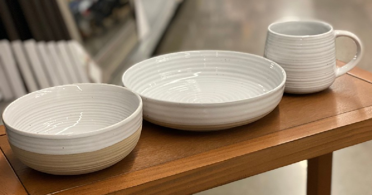 stoneware dishes on display at walmart