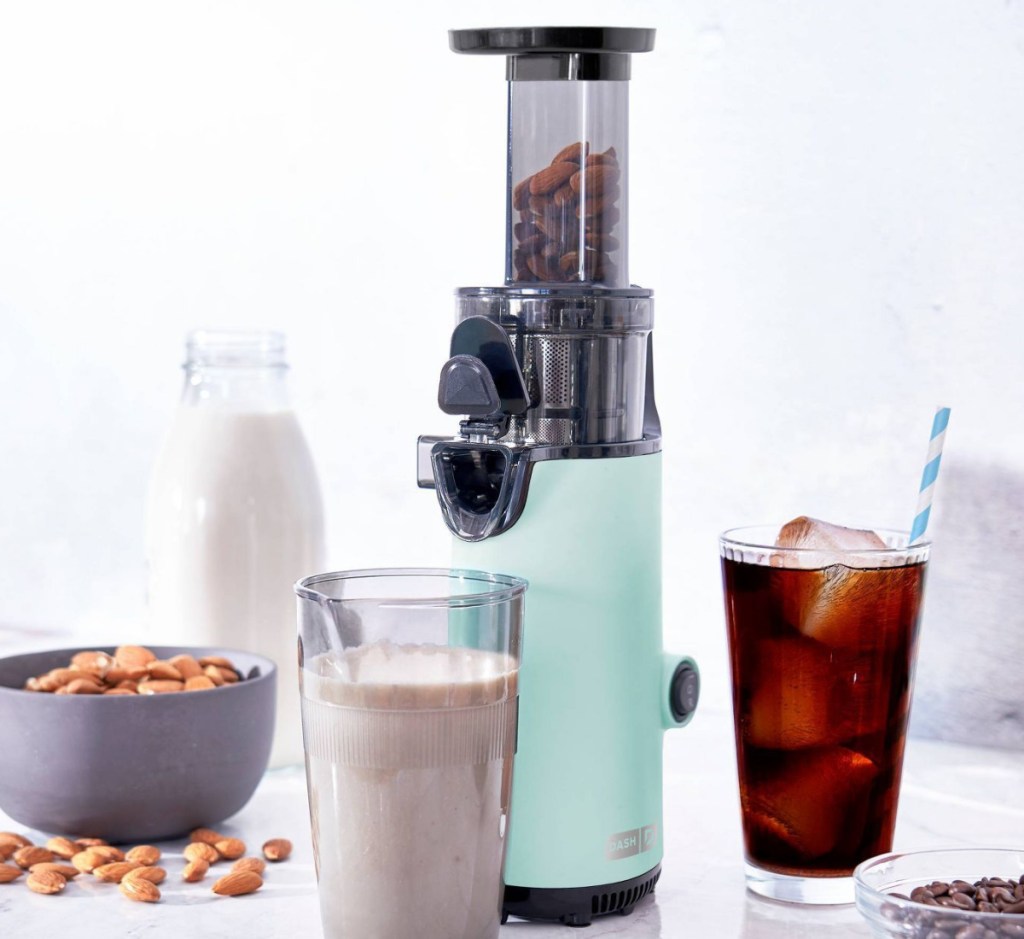 dash cold press juicer making iced coffee