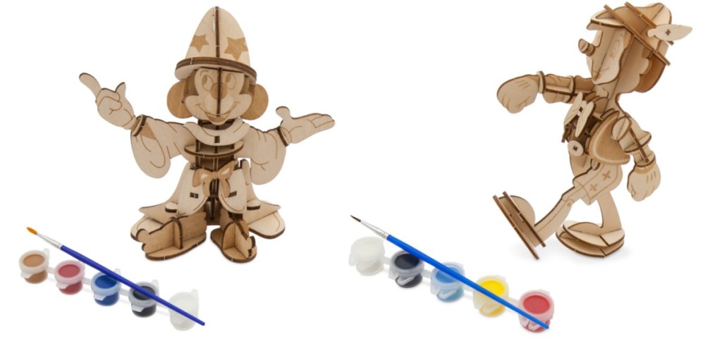 wooden Disney characters and paint sets