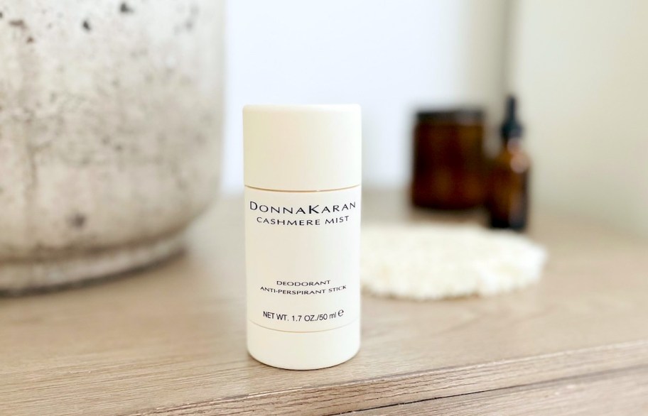 donna karan cashmere mist deodorant sitting on table