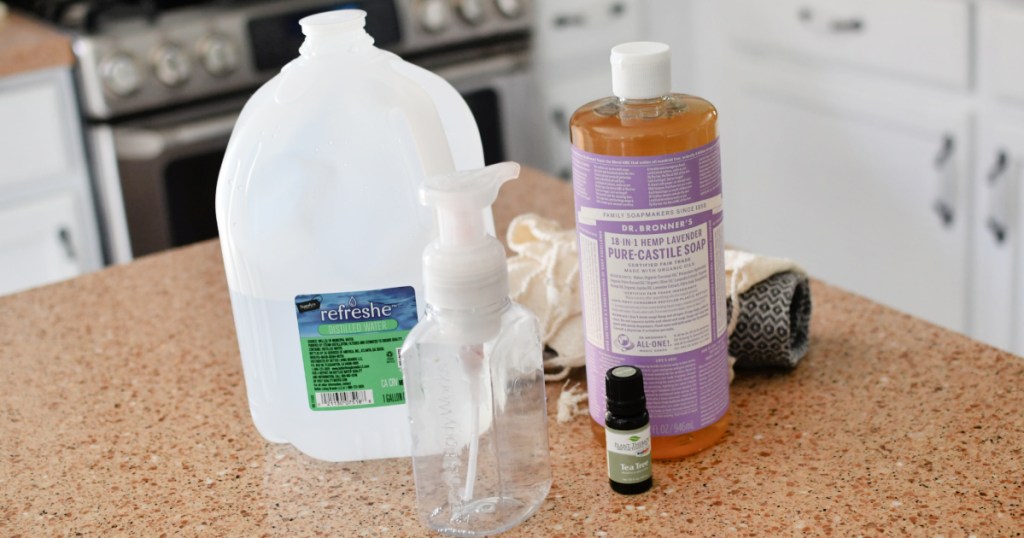 ingredients to make hand foaming soap refills