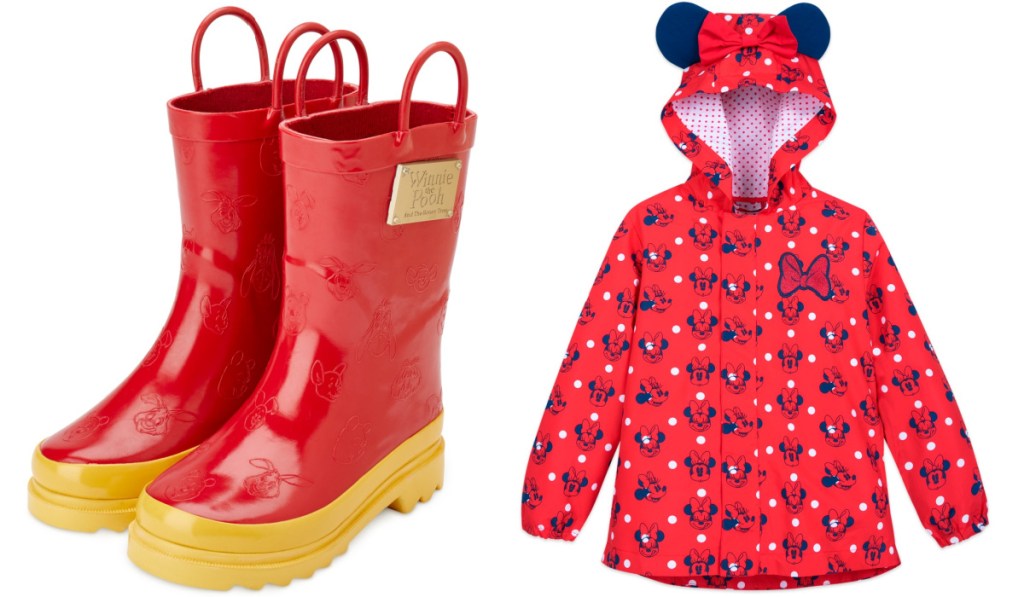 kids disney raingear boots and jacket