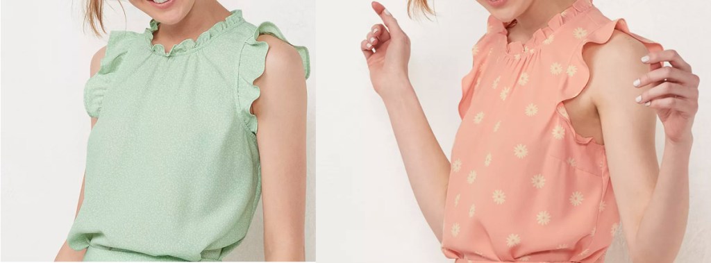 green and pink womens blouse