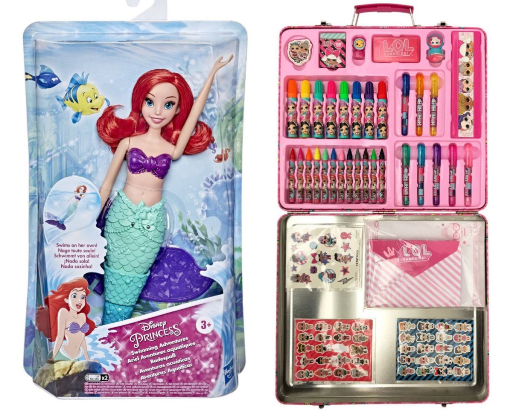 little mermaid swim doll amd LOL stationery set