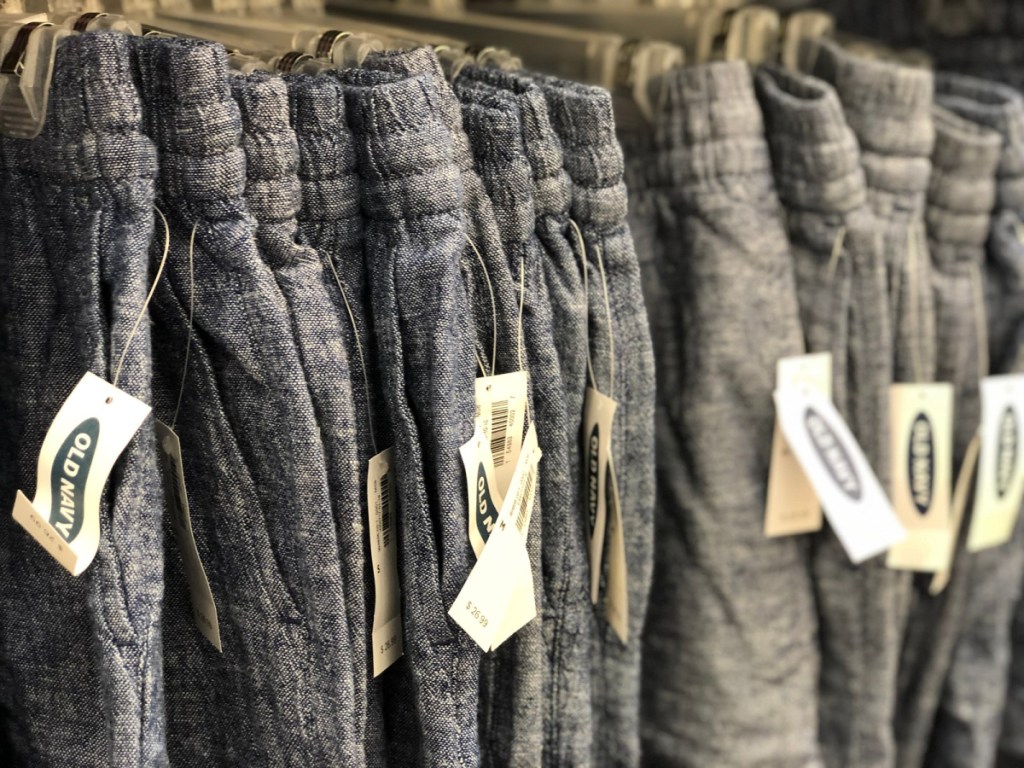 old navy linen denim pants in store