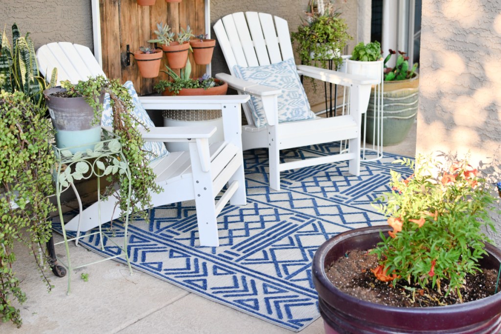 patio with outdoor area rug