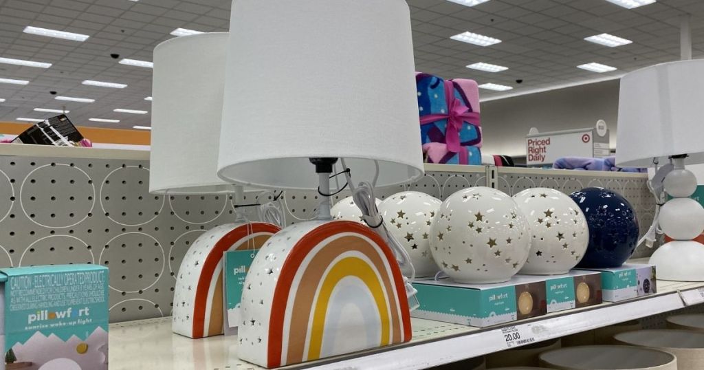 rainbow lamp on store shelf