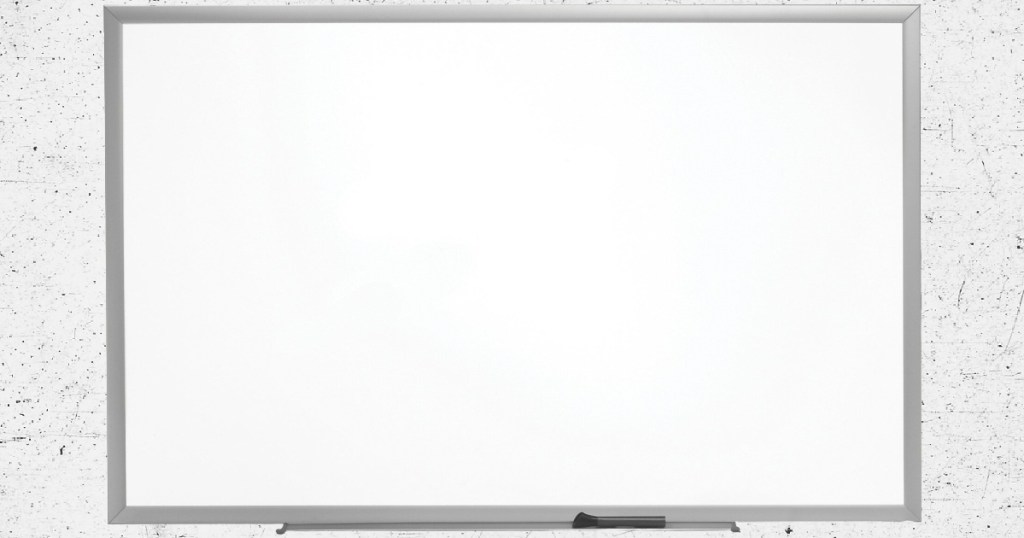 dry erase white board with aluminum frame