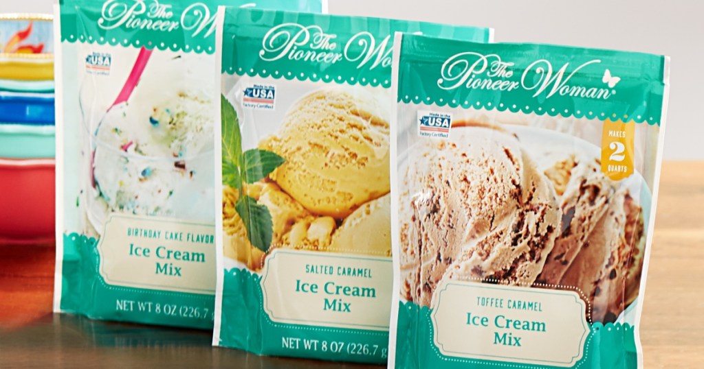 3 pouches of ice cream mix