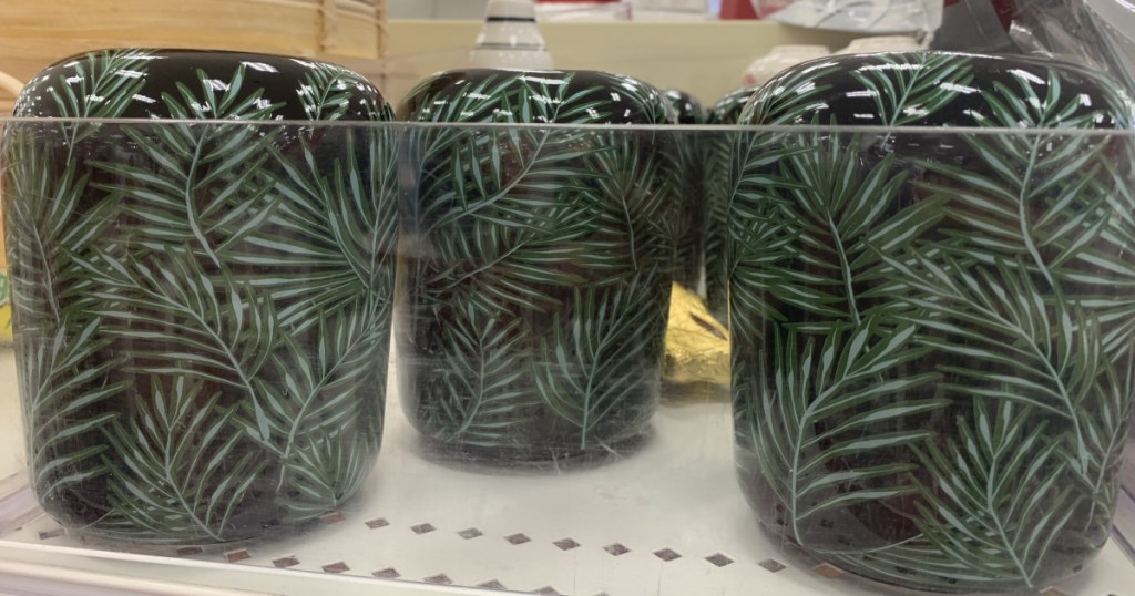tropical leaf vases in store at target
