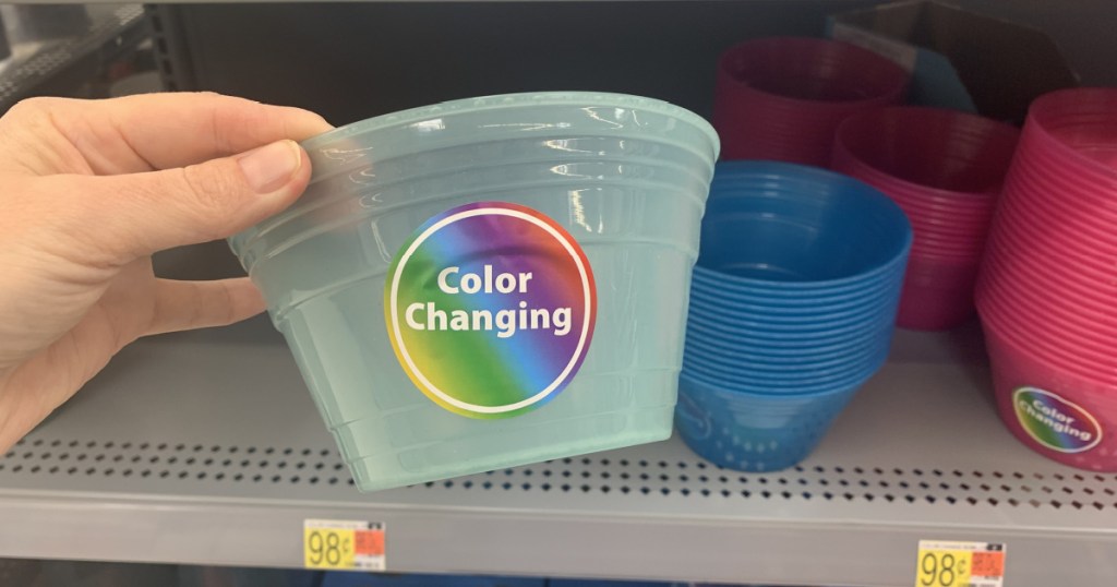 walmart color changing bowl in hand in store at walmart