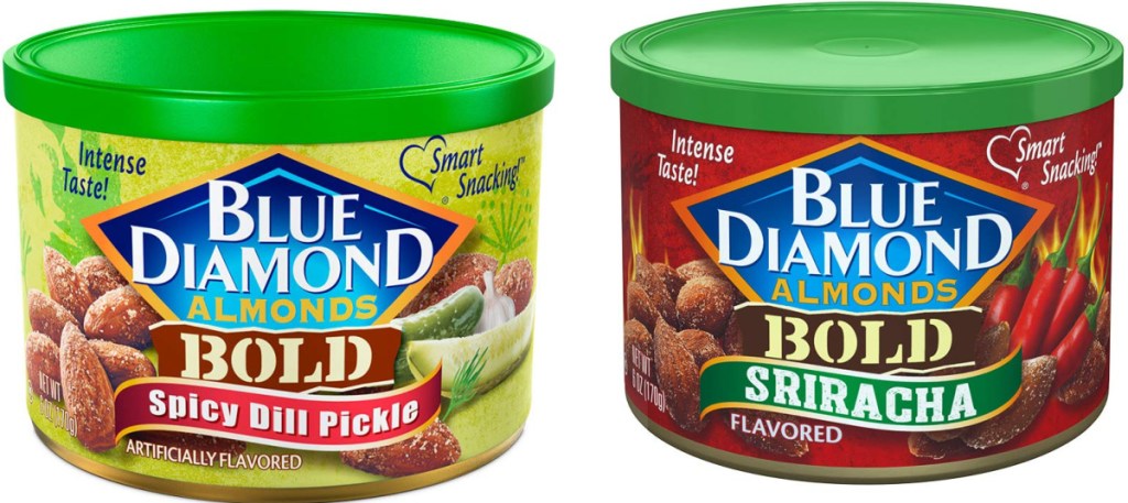 two flavors of snacking almonds