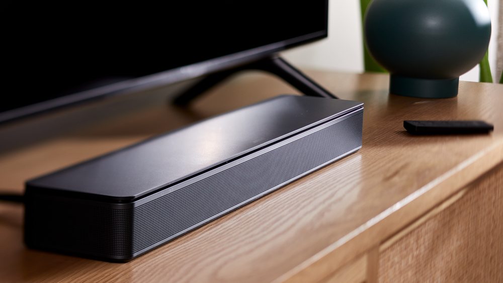 Bose Soundbar underneath a TV