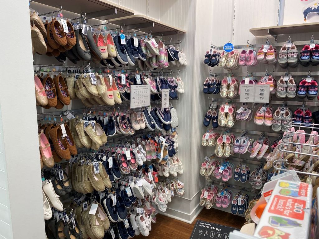 display of shoes at Carter's store
