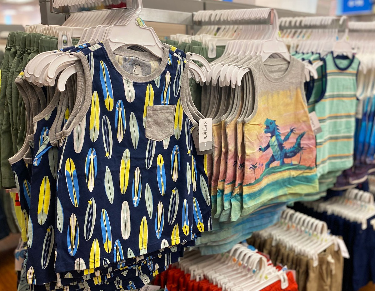 toddler boys tank tops on display in store