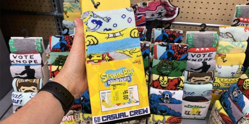 Men’s Character Socks 6-Packs Possibly as Low as $1-$2 at Walmart | SpongeBob, Marvel & More