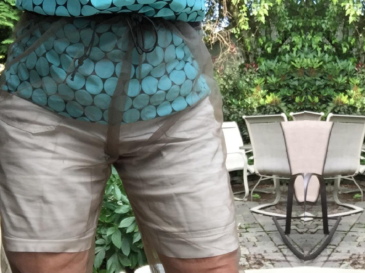 woman wearing coghlans bug pants