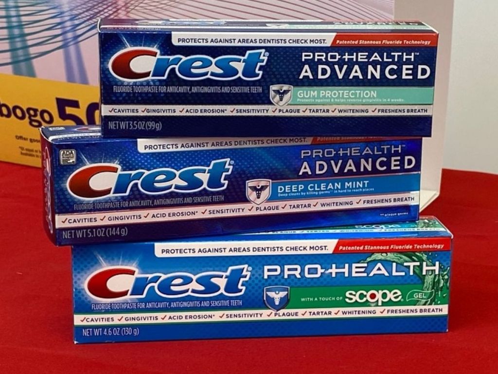 3 tubes of Crest Pro-health Toothpaste