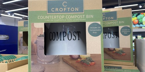 Crofton Countertop 1-Gallon Compost Bins Just $14.99 at ALDI | Includes Filters & Bags